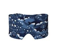 Blue Killer Whale Unisex Side Sleeping Headband, Sleeping Eye Mask and Ear Muffs, (26.8 * 4.3 inches), Indoor and Outdoor Travel Yoga Adjustable Comfort Eye and Ear Muffs,
