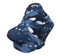 Blue Killer Whale Versatile full-print Stroller Chair Cover/Nursing Cover, specially designed for your baby