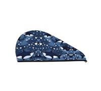Blue Killer WhaleShower Cap:good water absorption performance and is suitable for fairies with all kinds of hair types
