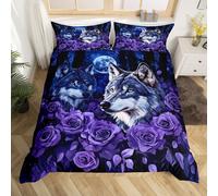 (Blue, King(No Comforter)) Girls Peacock Comforter Cover Exotic Birds Bohemian Double Bedding Set,Pink Flower Feather Ink Painting Duvet Cover Peacock Feather Printed Bedding