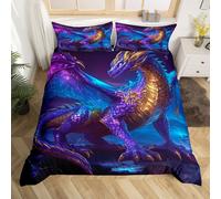 (Blue, King(No Comforter)) Homewish Samurai Duvet Cover Cherry Blossoms Bedding Set Double,Japanese Style Comforter Cover Red Sunset Ink Silhouette Bed Cover for Boys Men
