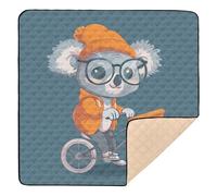 Blue Koala Bicycle Fun Large Non-Slip Foldable Baby Play mat for Indoor Outdoor Comfortable Foldable Baby Play Tummy Time Mat for Baby Kids Toddlers Infants, 50'' x 50''con Musica para Bebes