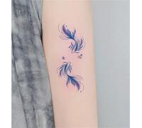 Blue Koi Color Tattoo Sticker Waterproof Female Lasting Wrist National Wind Pisces Stickers Fake Tattoos