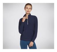 Skechers Women's Goluxe Rib 1/4 Zip Sweater, Blue Iris, L
