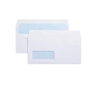 Blue Label Window Opaque DL 110 x 220 mm 80 gsm Wallet Self Seal Envelope White - Pack of 50