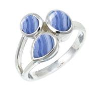 Blue Lace Agate Gemstone Women Silver Plated Ring Jewelry C1152CG_P 1/2