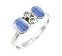 Blue Lace Agate Gemstone Women Silver Plated Ring Jewelry C1152CG_P