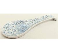Blue Lace Small Spoon Rest Ceramic Porcelain Light Blue Floral Teabag Tidy Hand Decorated UK