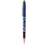 Blue Lacquer Rollerball Pen with Century II Cherry Blossom Design by A.T. Cross