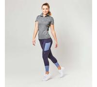 (Blue, Ladies 16/34 Inch) Dublin Power Performance Mid Rise Colour Block Tights