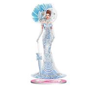 Blue Lady Diamond Art Painting Desk Top Ornaments DIY Kit Elegant Lady 5D Diamond Art Table Decorations Special Shaped Gem by Number Mosaic Handmade Crafts for Girls Women Home Office Table Top Decor