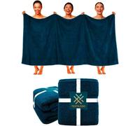 (Blue Lagoon) 2 X Big Super Jumbo Bath Sheets Towel Pure Egyptian Cotton Soft XXL Bath Towels