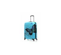 (Blue, Large) Hampton & Stewart Butterfly Hard Shell Suitcase