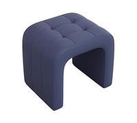Blue Large Modern Foot Rest Stool Arched Ottoman for Living Room Cat Scratch Leather Footstool Versatile Seating for Tea Table & Home Decor