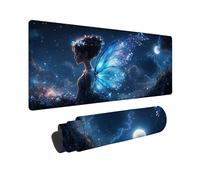 Blue Large Mouse Mat 1000 x 500 x 3MM Gaming Mouse Pad, Angel Girl Mousepad Extended for Men, Office Accessories with Anti-Slip Rubber Base and Double Stitched Edge, Mousemat for Laptop, Gifts -TL22YO