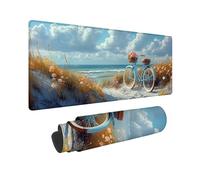 Blue Large Mouse Mat 1000 x 500 x 3MM Gaming Mouse Pad, Bike Mousepad Extended for Men, Office Accessories with Anti-Slip Rubber Base and Double Stitched Edge, Mousemat for Laptop, Gifts -TL33Q6