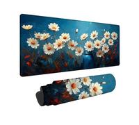 Blue Large Mouse Mat 1000 x 500 x 3MM Gaming Mouse Pad, Oil Painting Style Mousepad Extended, Office Accessories with Anti-Slip Rubber Base and Double Stitched Edge, Mousemat for Laptop -TL39MP