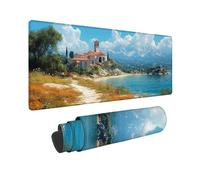 Blue Large Mouse Mat 1000 x 500 x 3MM Gaming Mouse Pad, Sea Mousepad Extended for Men, Office Accessories with Anti-Slip Rubber Base and Double Stitched Edge, Mousemat for Laptop Office, Gifts -TL598U