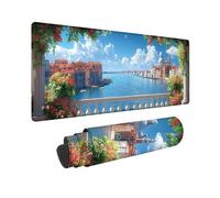 Blue Large Mouse Mat 1000 x 500 x 3MM Gaming Mouse Pad, Sea Mousepad Extended for Men, Office Accessories with Anti-Slip Rubber Base and Double Stitched Edge, Mousemat for Laptop Office, Gifts -TL559V