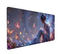 Blue Large Mouse Mat 1000x500x3mm, Elves Extended Mouse Pad with Stitched Edges, Gaming Mousepad with Soft Smooth Surface, Desk Mat for Desk Accessories and Office Accessories, Gifts for Men Y-6410