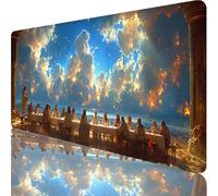 Blue Large Mouse Mat 1000x500x3mm, The Last Supper Gaming Mouse Pad, Extended Desk Mat with Stitched Edges, Waterproof Mousepad Improved Precision and Speed for Gaming Accessories and Gifts 7-8632