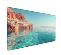 Blue Large Mouse Mat 1600x800x3mm, River Extended Mouse Pad with Stitched Edges, Gaming Mousepad with Soft Smooth Surface, Desk Mat for Desk Accessories and Office Accessories, Gifts for Men I-6555