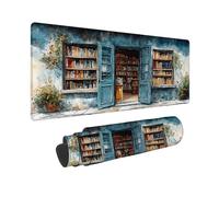 Blue Large Mouse Mat 24 x 12 x 0.12 inch Bookstore Gaming Mouse Pad with Non-Slip Base and Stitched Edges Keyboard Mat, Washable Mousepad, Office Accessories for Computers, Mousemat for PC -2510286