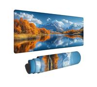 Blue Large Mouse Mat 32" x 12" Gaming Mouse Pad, Lake Mousepad Extended for Men, Office Accessories with Anti-Slip Rubber Base and Double Stitched Edge, Mousemat for Laptop Office, Gifts -TL67UI