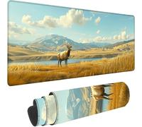 Blue Large Mouse Mat 600x300x3 mm, Extended Gaming Mouse Pad Animal Desk Mat With Stitched Edges, Adults Mousepad Non Slip Rubber Base, Waterproof Soft Cloth Desk Pad for Home Office Decor, Gifts 5-6