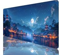 Blue Large Mouse Mat 800x400x3mm, Starry Sky Gaming Mouse Pad, Extended Desk Mat with Stitched Edges, Waterproof Mousepad Improved Precision and Speed for Gaming Accessories and Gifts for Men C-8675