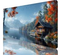 Blue Large Mouse Mat 900x400x3mm, Landscape Gaming Mouse Pad, Extended Desk Mat with Stitched Edges, Waterproof Mousepad Improved Precision and Speed for Gaming Accessories and Desk Accessories C-7297