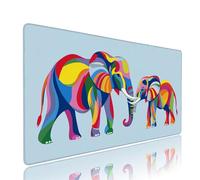 Blue Large Mouse Mat Gaming Non Slip xxl Mouse Pad Elephant 500x250x3mm Waterproof Small Keyboard Mats for Desk Protector, With Rubber Base Stitched Edges, for Office Home and Gaming Room Stuff d-738