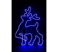 (Blue, Large Walking Reindeer) Neon Effect Rope Light Silhouette LED Wall Christmas Decorations