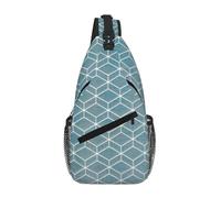 Blue Lattice Crossbody Sling Bag Crossbody Shoulder Chest Bag Shoulder Strap Waist Fanny Pack Men Women