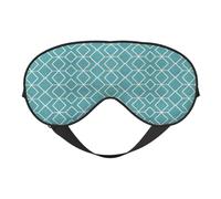 Blue Lattice Double Sided Sleep Mask, Adjustable Blackout, Silk-Like Eye Mask for Sleeping,Travel, Soft, Breathable, Lightweight Comfortable Blindfold