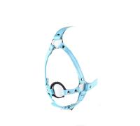 Blue Leather Head Gag O Ring Harness Bondage Oral Blow Job Sex Toys Open Mouth Mute Restraint Silicone Adult Fetish Products Blue One Size