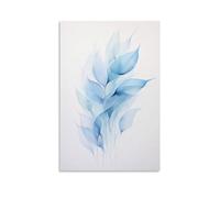 Blue Leaves Canvas Wall Art Print Framed Watercolor Modern Nature Botanical Abstract Ready to Hang Canvas Print Posters Wall Art