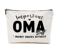 Blue Leaves Funny Grandma Mom Gifts Nana Mimi Yaya Mamaw Granny Nanny Grammy Gigi Oma Abuela Gifts Makeup Bag Mothers Day Christmas, Multicolor 0909, 9″W x 7″H