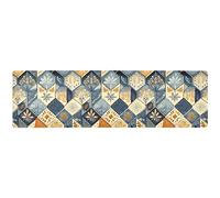 Blue Leavf Tiles Pattern Trivets Runner Hot Pads for Kitchen Heat Resistant 12x40 Inches