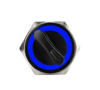 Blue LED 19mm Self-return Self-locking Fixation DPDT Switch 2/3 Position LED 1Pcs(3 Position,3-6V)