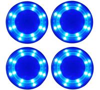 Blue LED Boat Cup Drink Holder,Stainless Steel Polished Cup Holder for Boat,12V ,Water Proof for Marine Boat Rv Camper (4pcs)