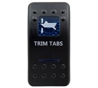 Blue Led Rocker Switch Button 5Pins&7Pins ON OFF ON For Car Marine Boat ARB Style interior Lights parts Camper(Trim Tabs-7P (ON))