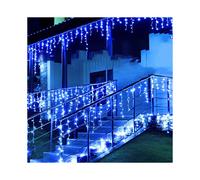 (blue) LED String Lights Waterfall Curtain Light String 5M Droop 0.4-0.6m Christmas Fairy Lights Outdoor Party Garden Eaves Decoration