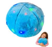 Blue LED Vibrating Cushion, Soft Round Plush Pillow with Colour Changing Lights, Gentle Vibration for Home, Classroom & Cosy Quiet Play, 32cm Diameter x 22cm