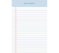 Blue Legal Pad Notebook Journal | Aesthetic College Ruled, 6"x9", 120 Pages, Soft Matte Cover
