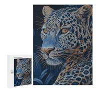 Blue Leopard Art Print Puzzle 1000 Teile Schwer Puzzle Spielzeug Lernspiel Impossible Herausforderungsspielzeug Für Erwachsene Kinder 500 PCS