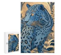 Blue Leopard Jungle Art Print Puzzle 1000 Teile Schwer Puzzle Spielzeug Lernspiel Impossible Herausforderungsspielzeug Für Erwachsene Kinder 1000 PCS
