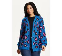 Blue Leopard Print Cardigan Liquorish Multi One Size