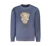 Blue Leopard Print Crew Neck Jumper M