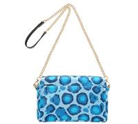 Blue Leopard Print Crossbody Bags For Women Vegan Leather Women's Cross Body Purse Waterproof Shoulder Handbags